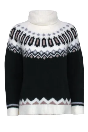 Tuckernuck - Ivory, Brown, & Black Fair Isle Sweater Sz S