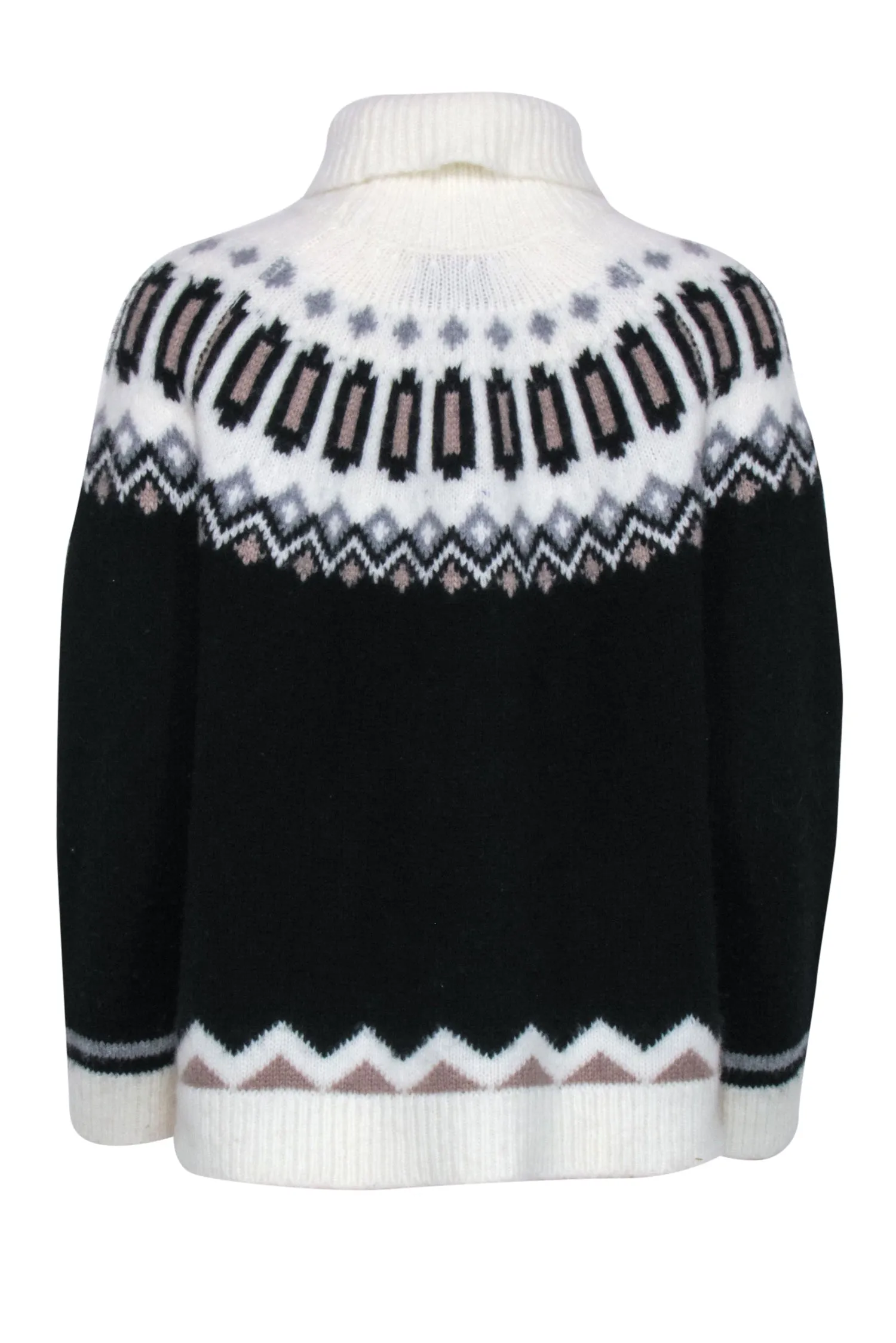 Tuckernuck - Ivory, Brown, & Black Fair Isle Sweater Sz S