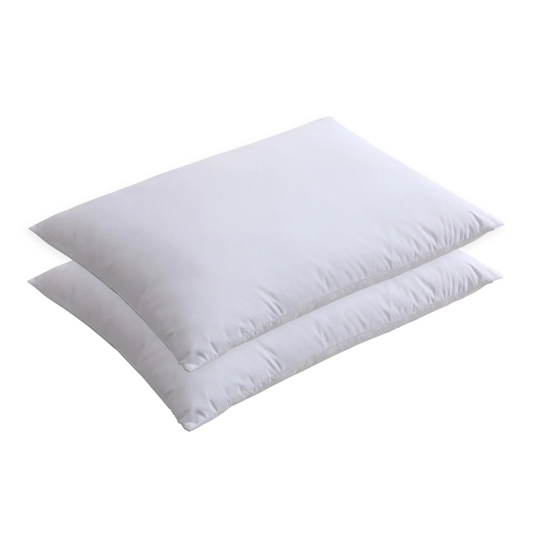 Twin Pack Duck Down Blended Bed Pillows with Cotton Cover