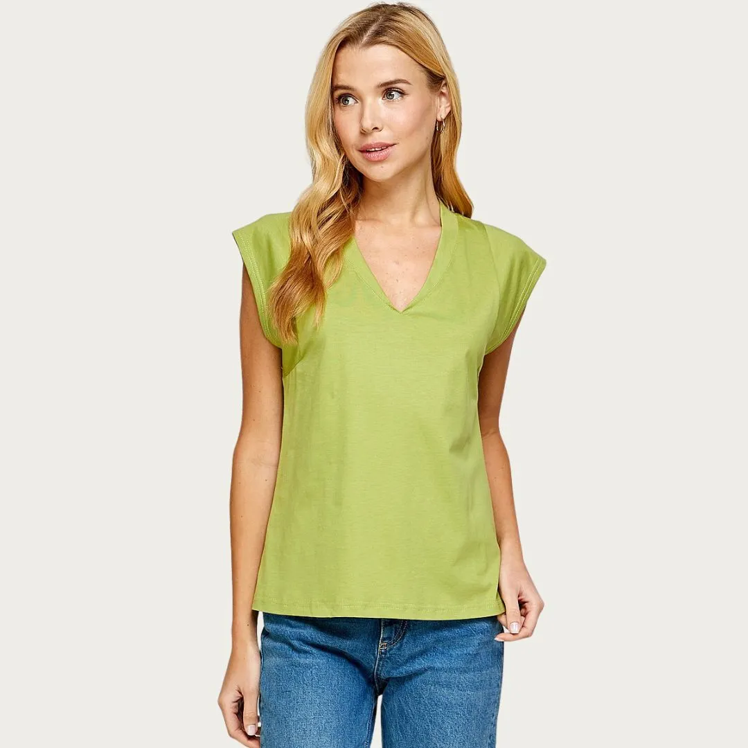 V-Neck Sleeveless Top (Lime)