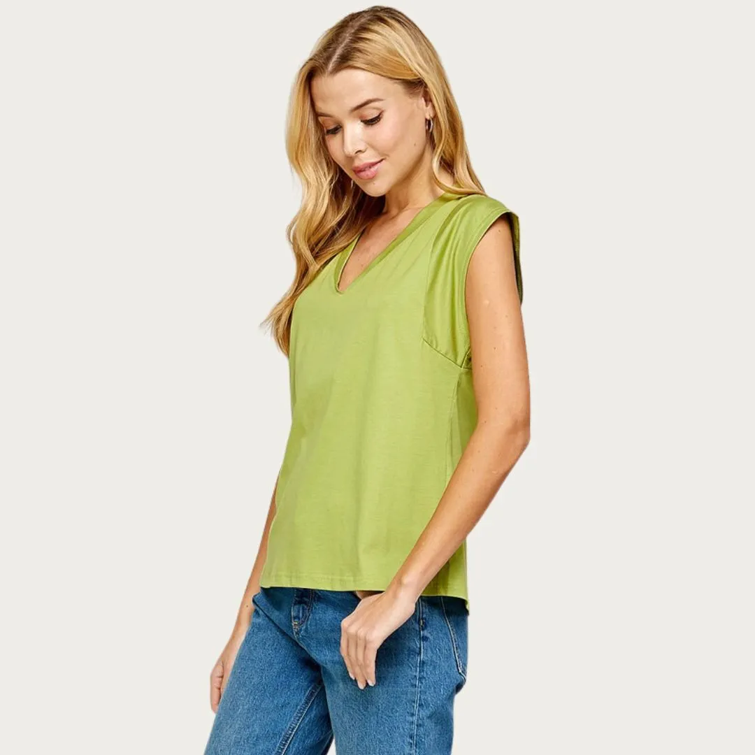 V-Neck Sleeveless Top (Lime)