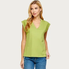 V-Neck Sleeveless Top (Lime)