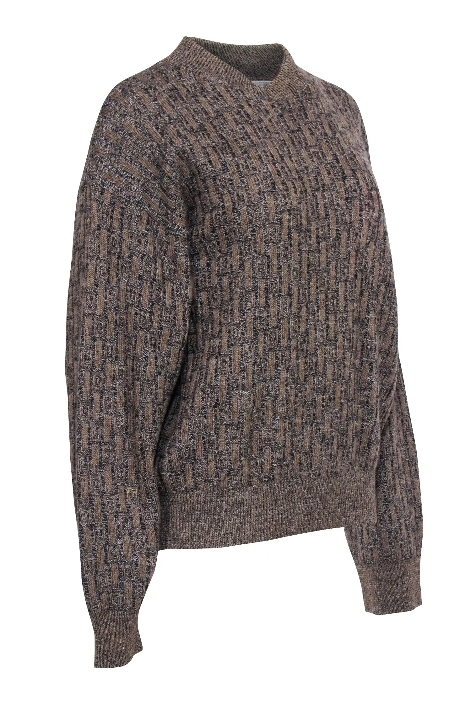 Valentino - Brown Wool Basket Weave Sweater Sz M