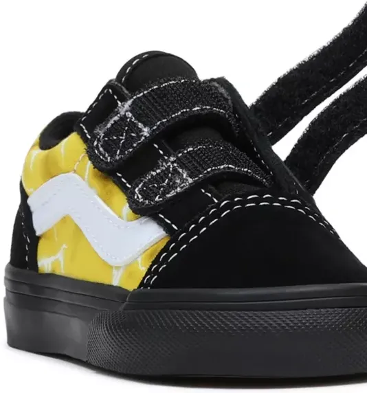 Vans Toddler Old Skool V Glow Lightning Black/Yellow