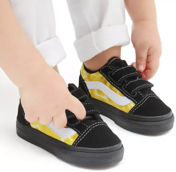 Vans Toddler Old Skool V Glow Lightning Black/Yellow