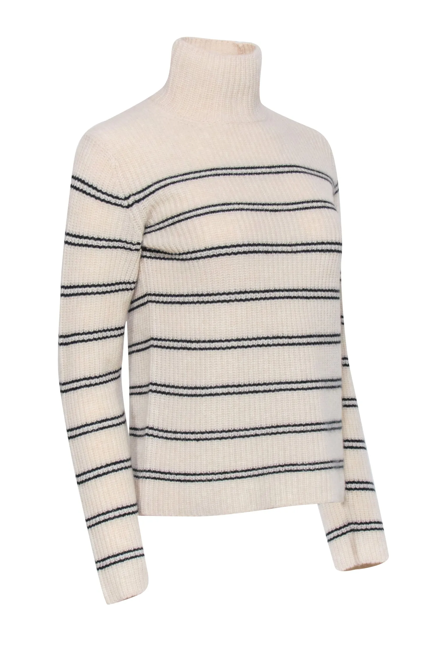 Vince - Ivory Striped Turtle Neck Sweater Sz XS