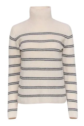 Vince - Ivory Striped Turtle Neck Sweater Sz XS