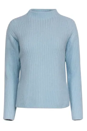 Vince - Pastel Blue Ribbed Mock Neck Sweater Sz S