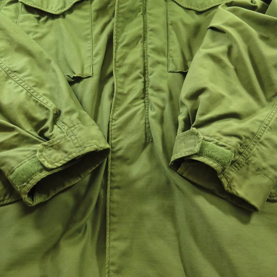 Vintage 70s M-65 Alpha Industries Field Jacket M Long OG-107 US Army Scovill