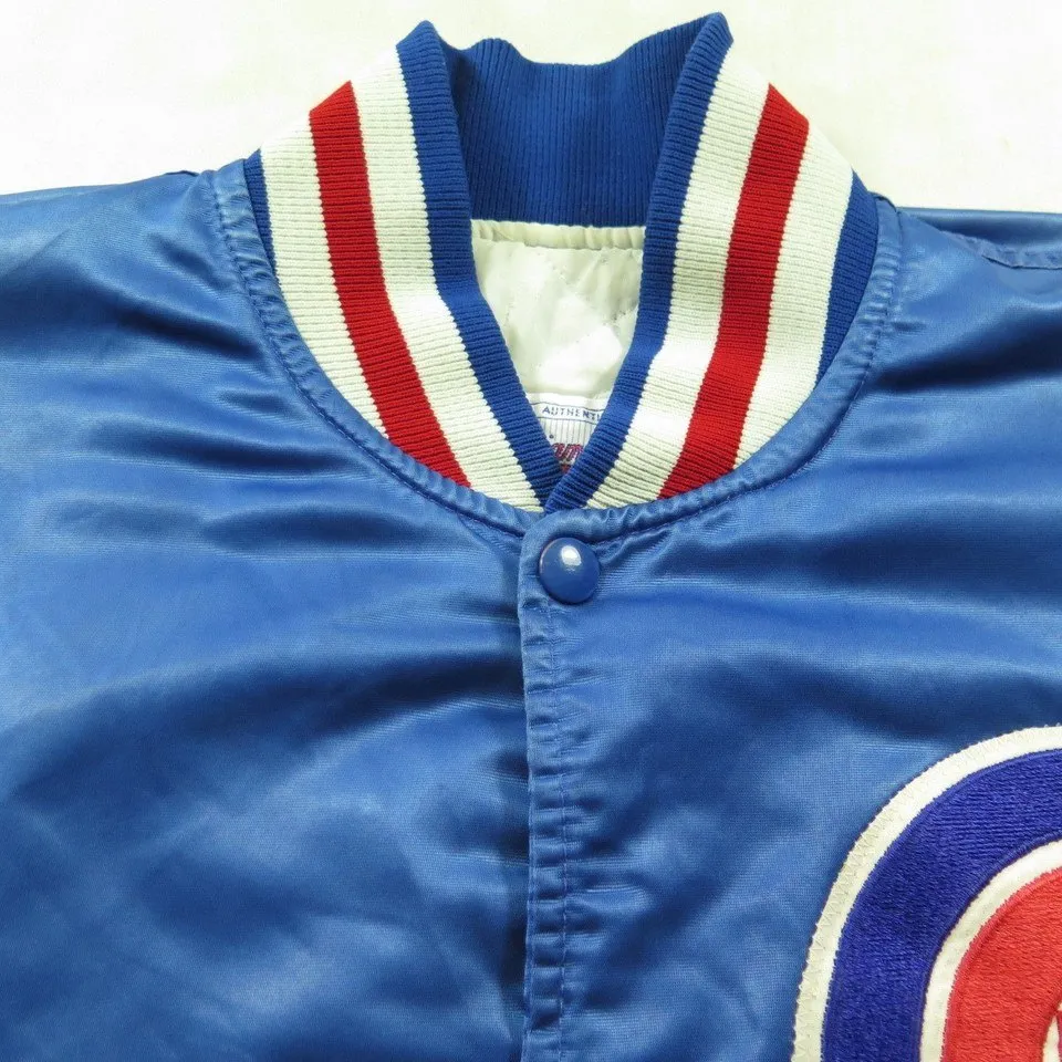 Vintage 80s Chicago Cubs Starter Jacket Mens L MLB Baseball Satin Patches