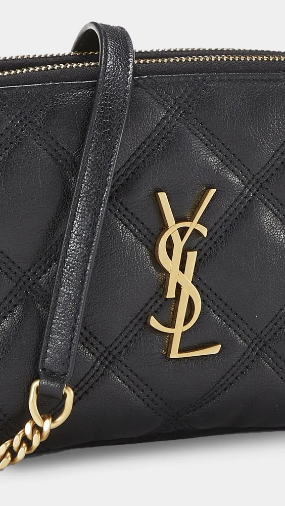 What Goes Around Comes Around   YSL Black Calfskin Becky Camera Bag 