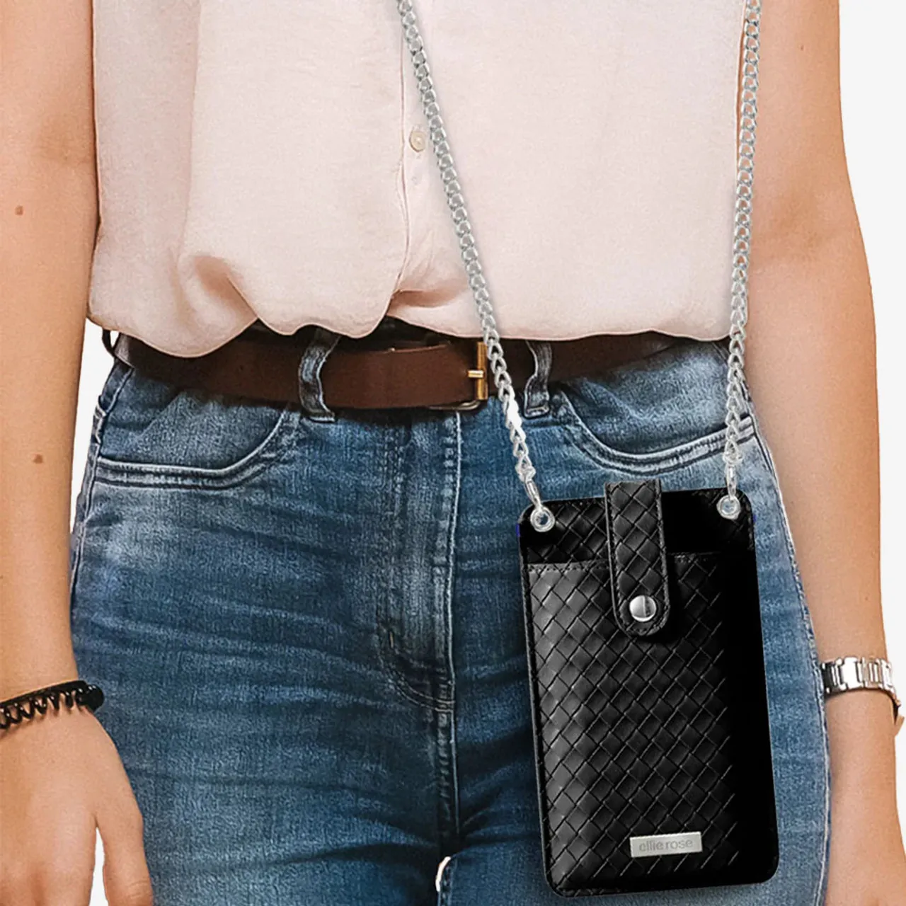 Women's Ellie Rose Crossbody Phone Bag - Black