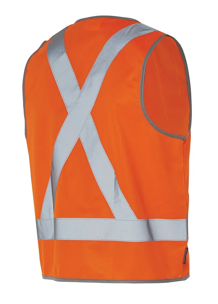 Workhorse MVE013 High Visibility Safety Vest - X-Back - Polyester Tricot - Orange - Small