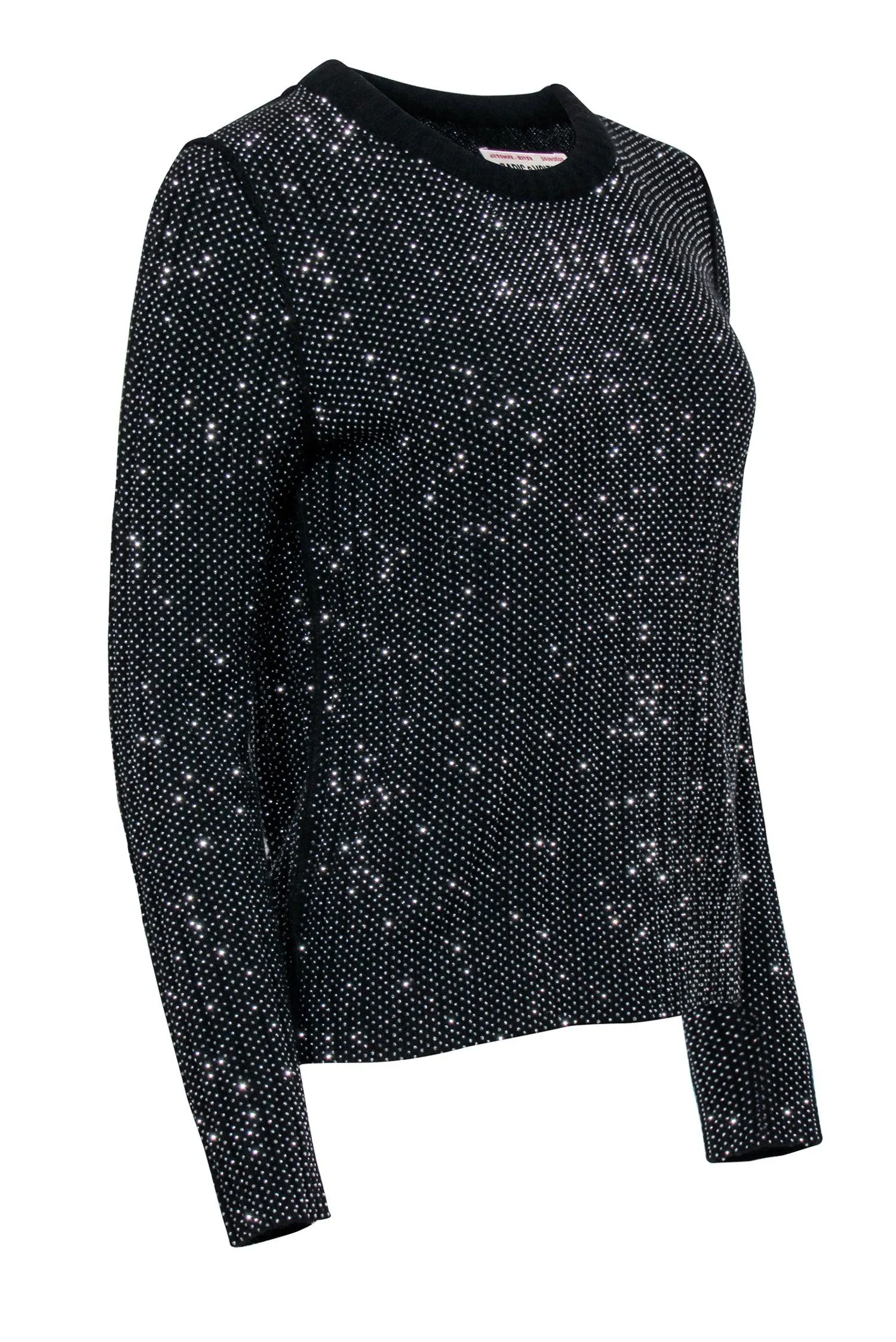 Zadig & Voltaire - Black & Rhinestone Crew Neck Sweater Sz M